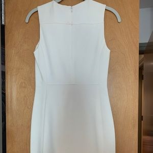 DVF white mini dress with zipper detail